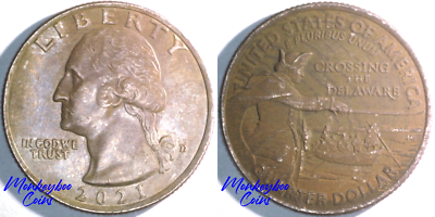 2021 D Crossing the Delaware Quarter - Unique Environmental Brown