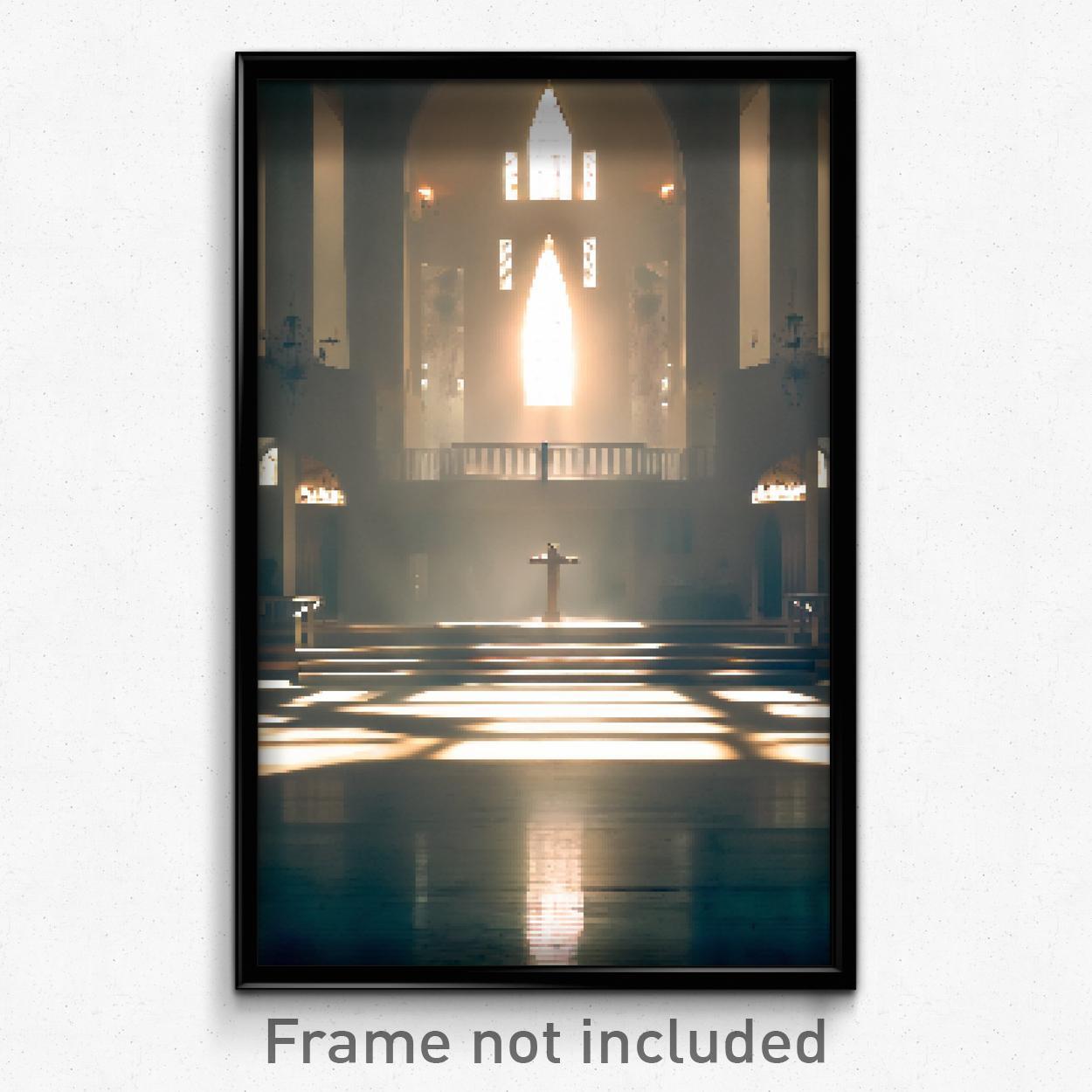 Pixel Art Poster - Unimaginable Sanctuary (8 Bit Psychedelic Video Game Print)