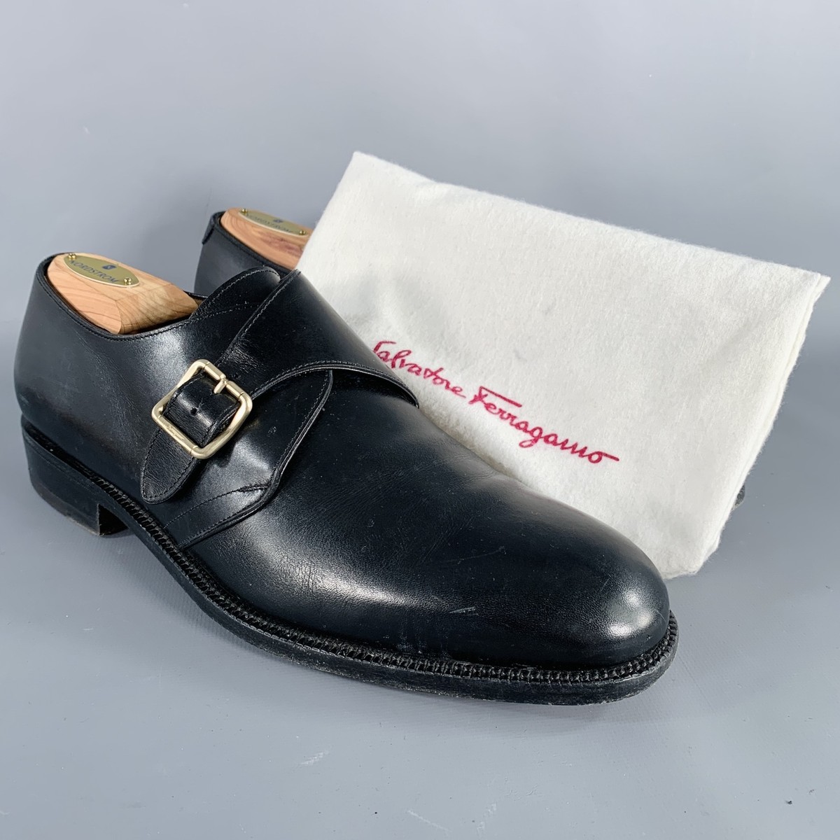 Salvatore Ferragamo - Black Leather Monk Strap Loafers - 8D - Made in Italy Salvatore Ferragamo Men main image 4