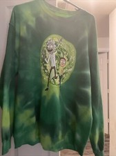 Rick and Morty adult Swim Sweatshirt Green Size XL