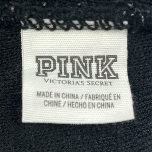 Victorias Secret Pink Beanie Hat Knit Pom Pom Black Snowflakes - Picture 7 of 8