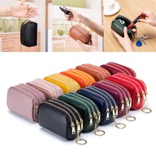 Pouch Cute Coin Purse Leather Girl Purse Mini 3 Zipper Small Coin Bag Keychain