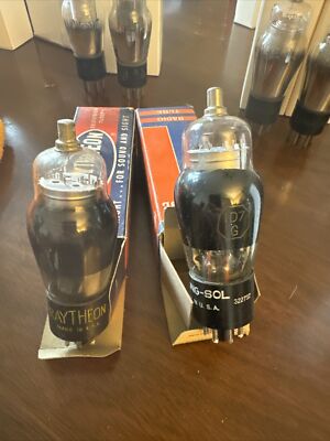 NOS Pair Tungsol Raytheon 1D7G ST Globe Black Chrome Vacuum tube