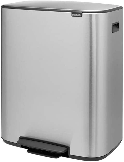 Brabantia Bo Pedal Bin Pattumiera per Raccolta differenziata, Acciaio, Inox - Immagine 2 di 4