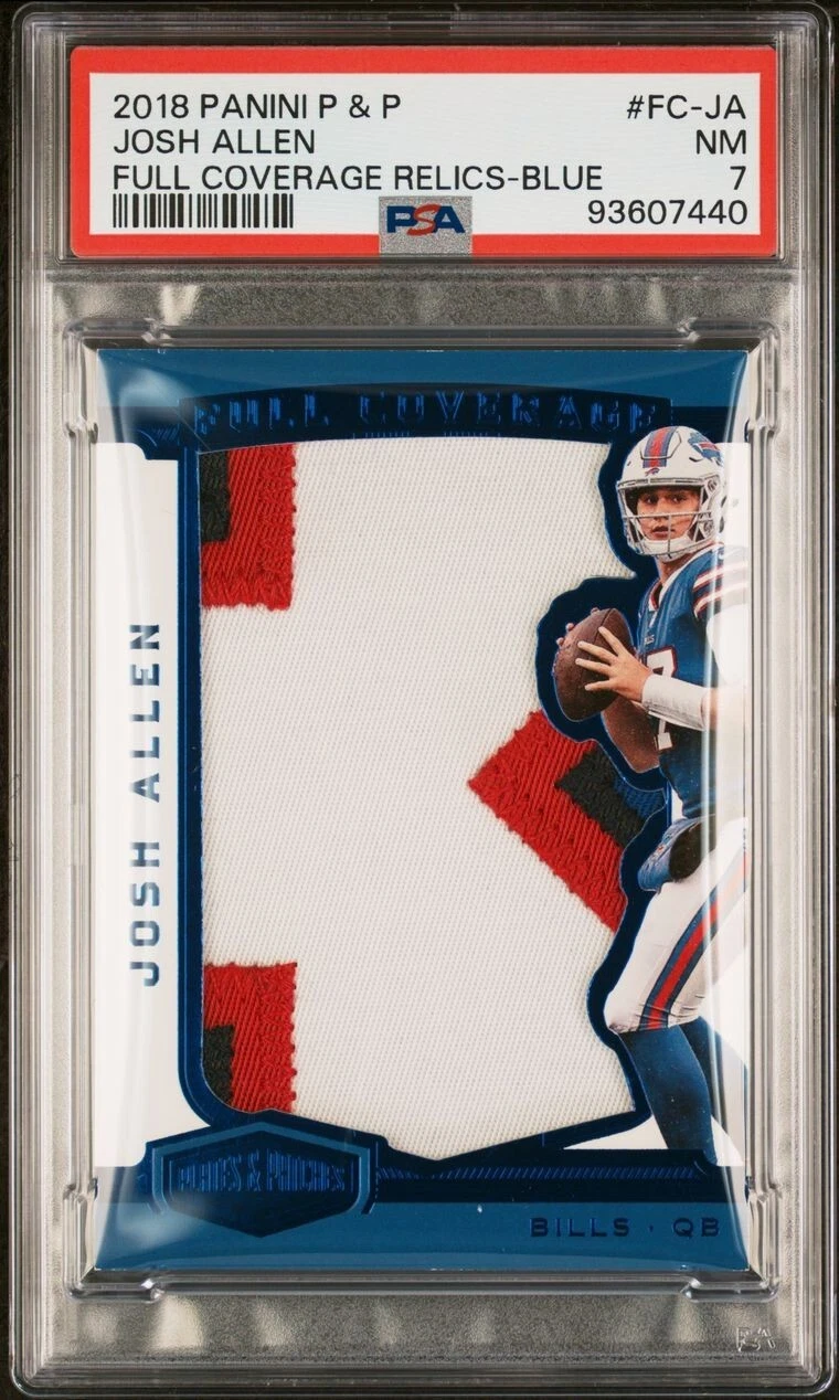 Josh Allen Panini Plates & Patches Full Coverage Relics #FCJA Blue