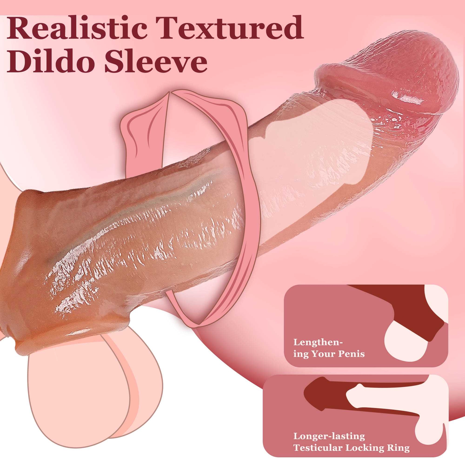 Male Cock Enlarger Enhancer Penis Extension Extender Sheath Girth Sleeve For Men