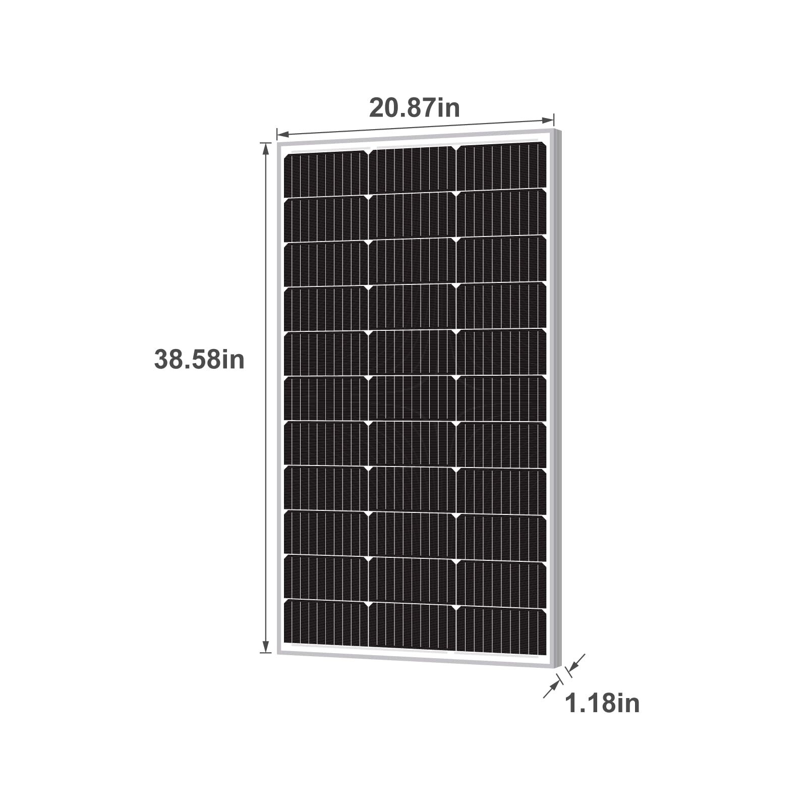 100 Watts Monocrystalline 100W 12V Solar Panel High Efficiency Mono