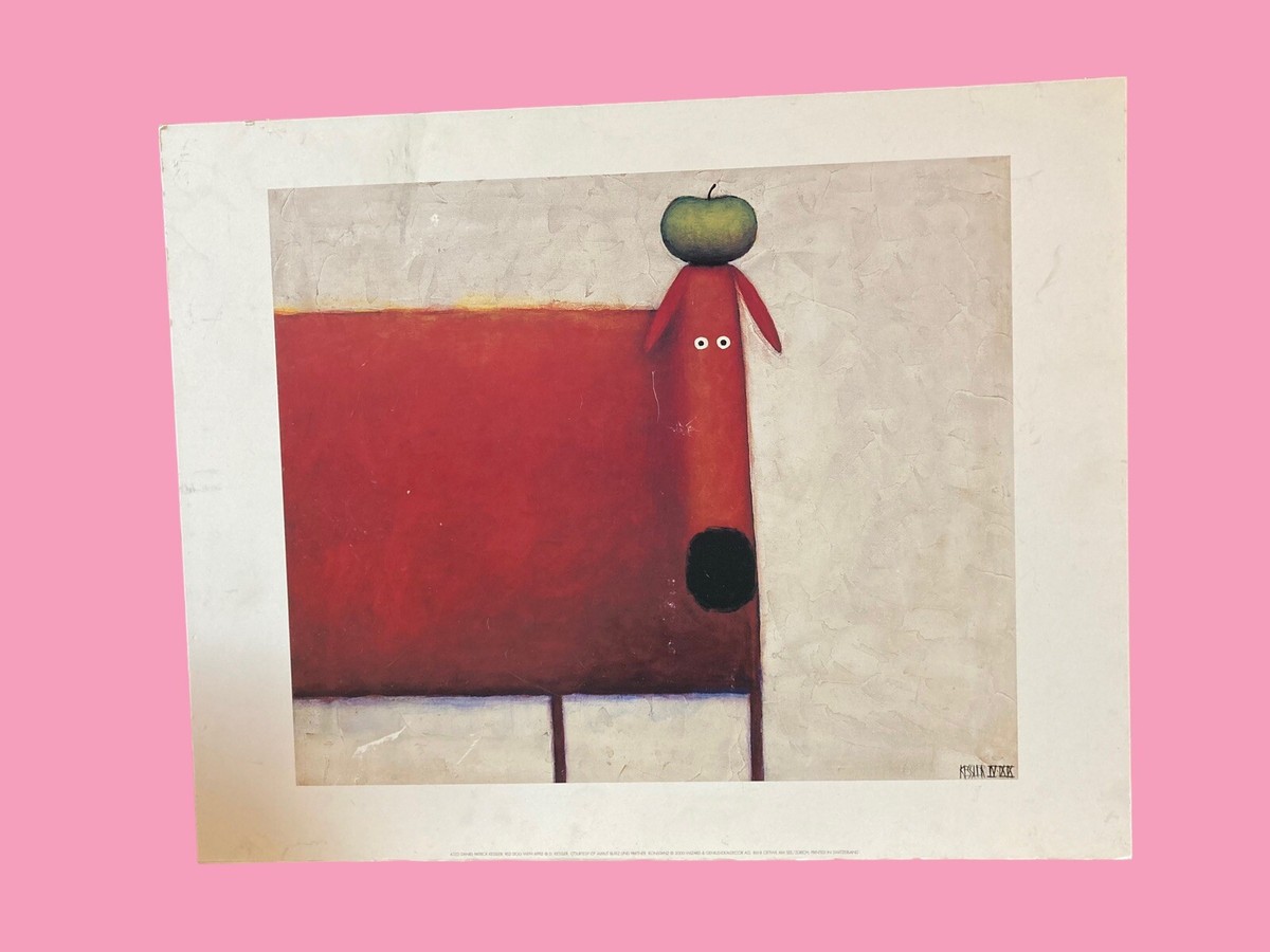 ダニエルパトリックケスラー （ブルードッグとリンゴ ） Daniel Patrick Kessler 2003 Square Blue Dog with Apple Print