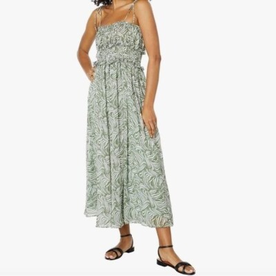 NWT En Saison Sole Midi Dress Abstract Print Green Sage Size Small | eBay