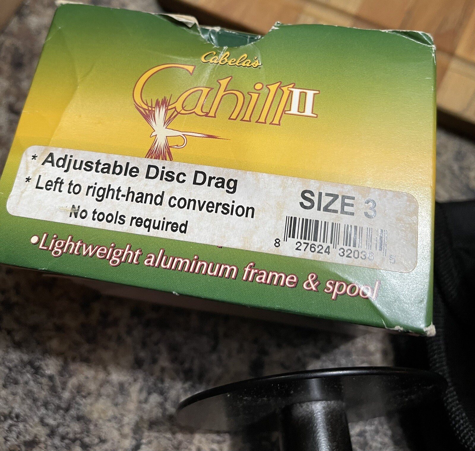 Cabelas Cahill Fly fishing reel with line, Extra Spool, Reel Pouch, 7/8 Weight