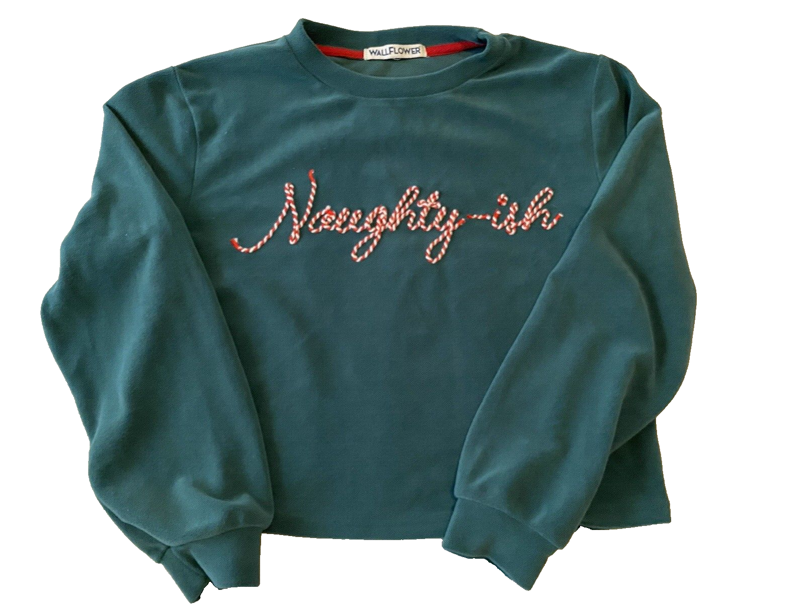 Wallflower Naughty-ish Sweatshirt Womens Medium Christmas Fleece Sweatshirt-image