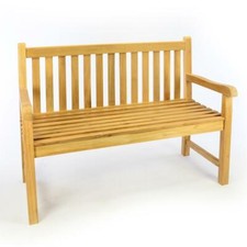 DIVERO 2-Sitzer Gartenbank VARESE Parkbank hochwertig Teak Holz A++ natur 120cm