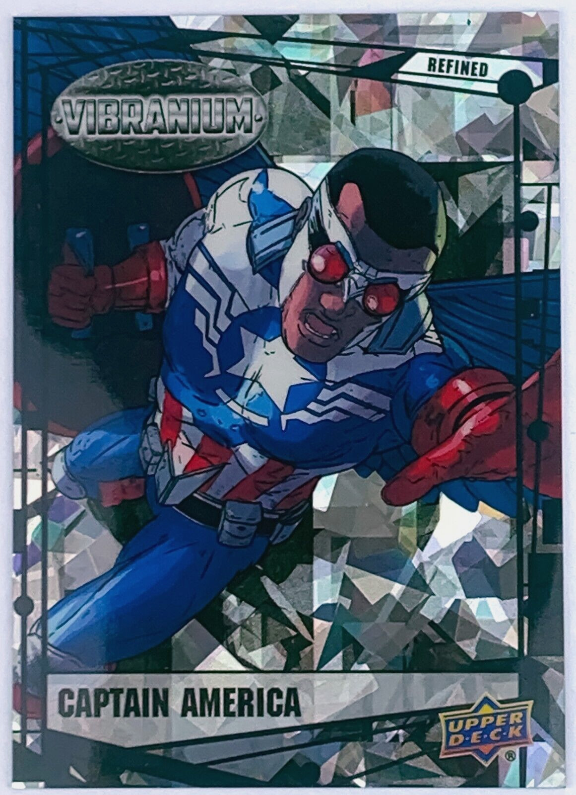 2015 UD Marvel Vibranium Refined Refractor #1 Captain America Card 08/99 NM/M
