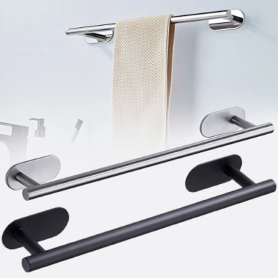 50cm Stainless Steel Bathroom Towel Rack No Drilling Self Adhesive Towel  Shelf