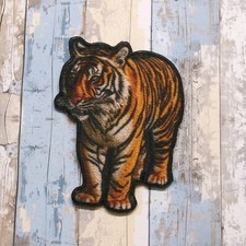 Tiger Iron-on Applique Animal Badge, Big Cats, Jaguar, Lion, Nature Badge