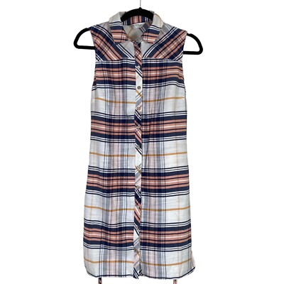 Miss Selfridges Womens Check Dress UK 8 Sleeveless Summer Tunic