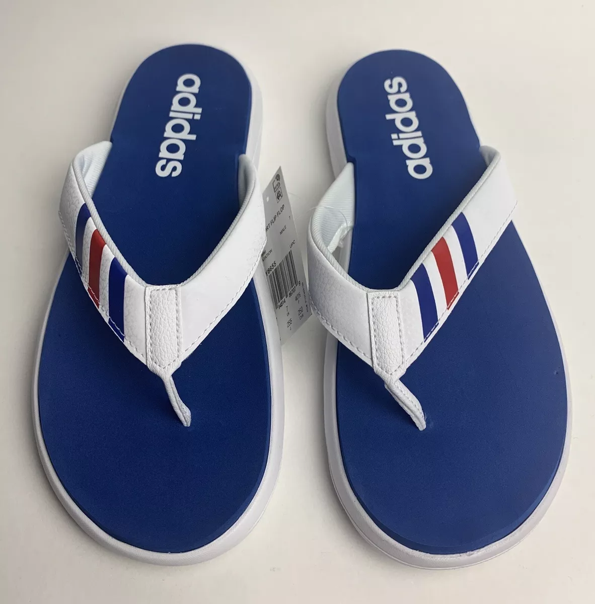 Adidas Flip Slides Sandals Red-White-Blue Mens Size 7/Womens 8.5/9 eBay