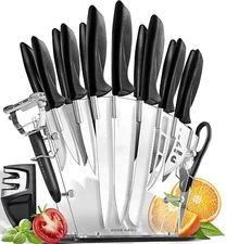 Home Hero Kitchen Knife Set 17pc Stainless Steel Knives with stand & accessories