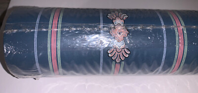 1 C&A Wallcoverings Wallpaper Double Rolls Blue Prepasted Strippable Stripes