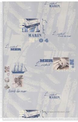Maritime Tapete - hellblau - nautisches Design - 51142201 dickes Vinylpapier