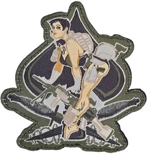 MSM ACES HIGH PINUP GIRL MILSPEC MONKEY ARMY MULTICAM WOVEN HOOK MORALE PATCH