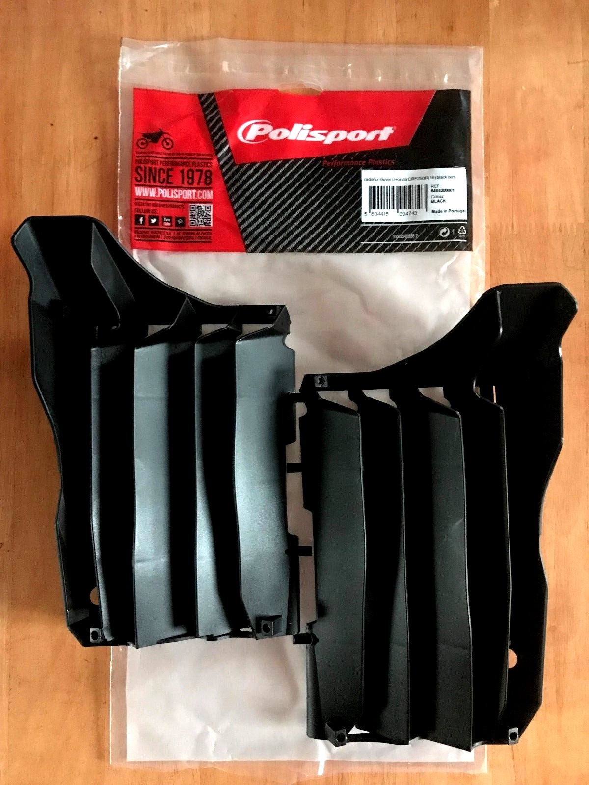HONDA  CRF  250 R   2018-2019  POLISPORT RADIATOR LOUVRES RAD GUARDS   BLACK