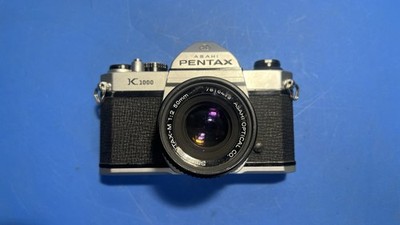 Pentax K1000 Film Camera + 50mm f/2 Lens + Flash + Bag – Fully