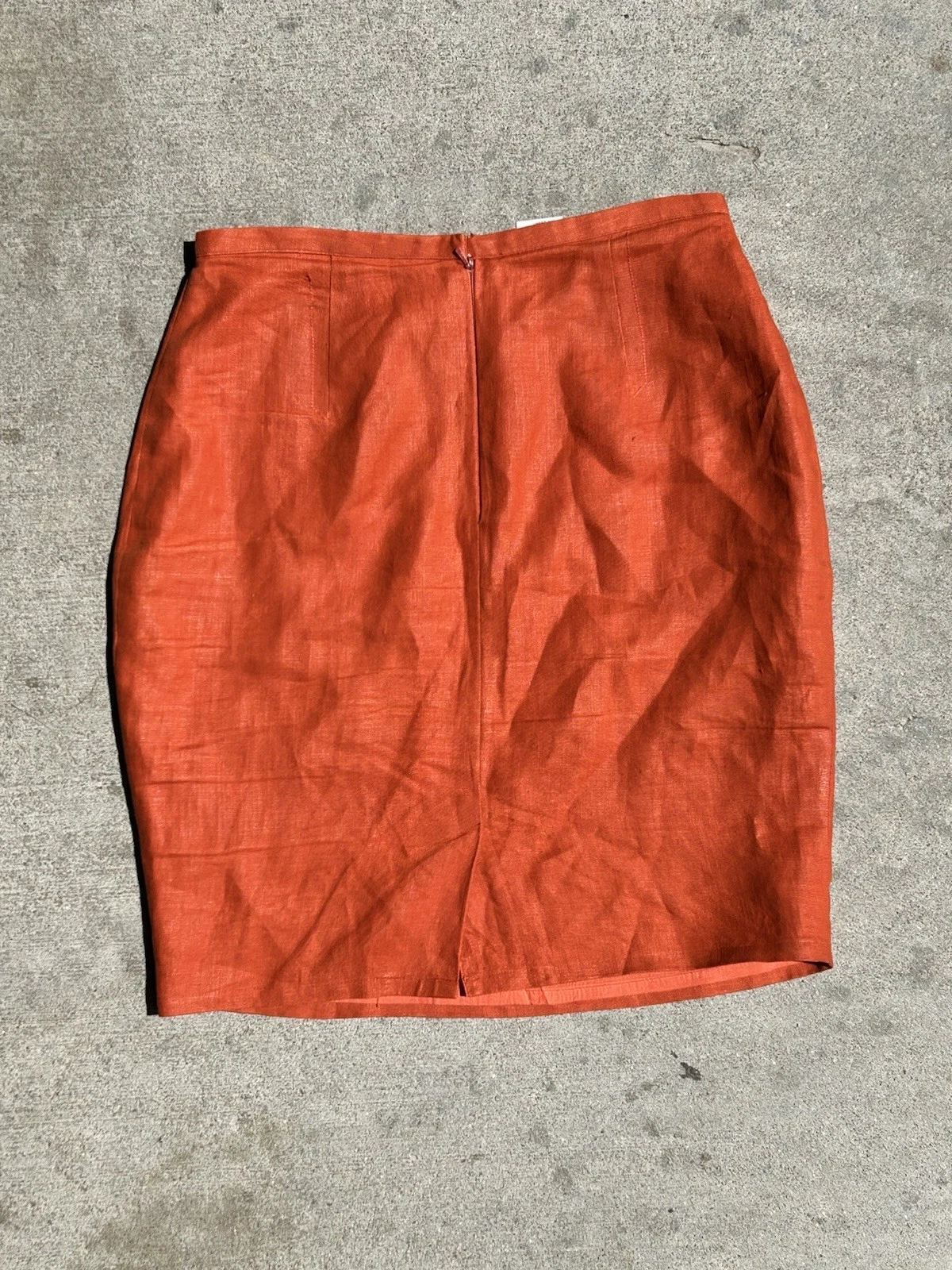 Women’s Vintage Orange Saks Fifth Avenue Linen Skirt - See Description