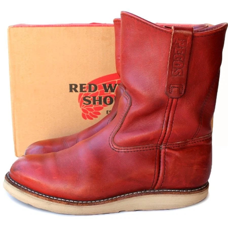 Red Wing Hombres US7.5 E Pecos Botas 8866 Marrón Oro Russet Cuero Western Pul... - Imagen 2 de 4