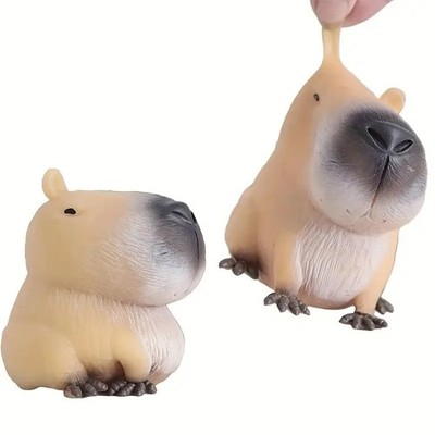 3Pcs Squishy Cute Capybara Squeeze Toy Soft Stress Relief Animal Adults Fun Toys