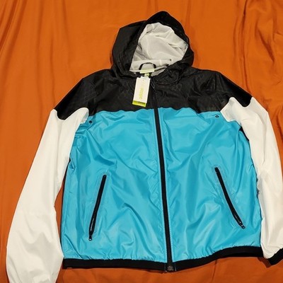 New With Tags adidas neo M.C.S. JKT WB Colorblock Hooded Jacket XL Blue Black