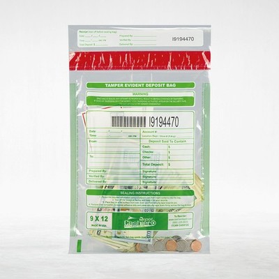 Cashier Depot Manipulationssichere Bankeintüten, 22,9 x 30,5 cm, transparent,...