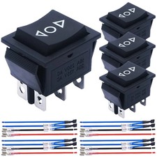 4Pcs Momentary Motor Polarity Reverse Rocker Switch DC 20A 12V DPDT 6 Pin 3
