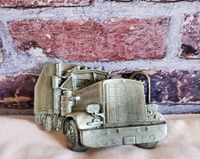 Vtg 1977 Bergamot Brass Works Semi Big Rig Truck Belt Buckle Made in USA