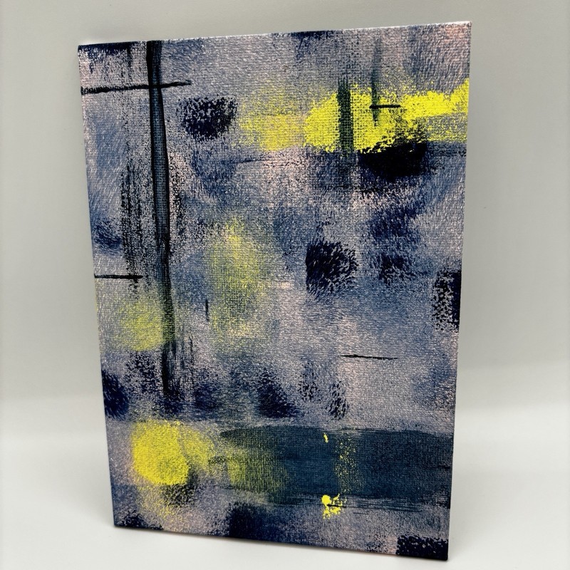 Abstract Original OOAK Modern 5x7in Painting on Canvas Panel, Unframed