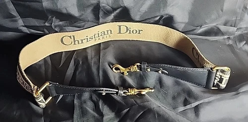 Sac à main bandoulière Christian Dior logo toile brodée FF