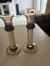 Crate & Barrel Glass Decorative Candle Stands