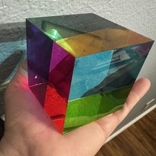 Acrylic CMY Color Cube 50mm Prism Light Mixing Physics Desk Decor Gift Toy USNew
