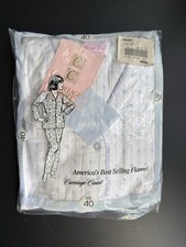 CARRIAGE COURT VINTAGE FLANNEL PAJAMA SET SIZE 40 NOS V NECK MADE IN HONG KONG
