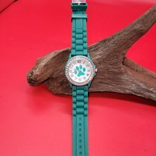 Fashion PAW Print Jelly Silicone Rhinestone Girl's, Women Casual Watch Untested