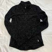 Spyder Womens Small 1/4 Zip Fleece Pullover Sweater Thumbholes Base Layer