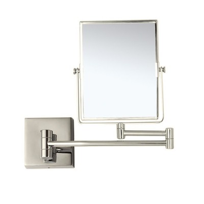 Nameeks AR7721-3x Nickel Glimmer Wall Mounted Framed Makeup Mirror