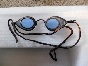 Antique Welding Protective Lab Safety Goggles w/Leather Band