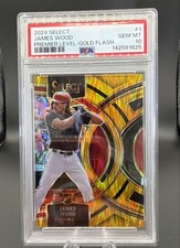 2024 Panini Select - Premier Level James Wood #1 Gold Flash Prizm /10 (RC)
