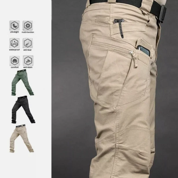 Pantalones de carga tácticos para hombre Pantalones de combate de trabajo Pantalones impermeables para senderismo al aire libre Foto 2 de 4