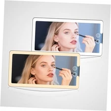 2PCS Car Visor Vanity Mirror with Lights, Rechargeable Dimmable (2pcs) Black