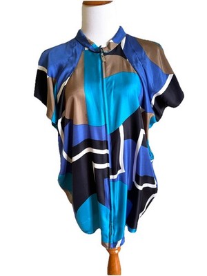 GF FERRE Women Multicolor Silk Blouse 44/8 EUC