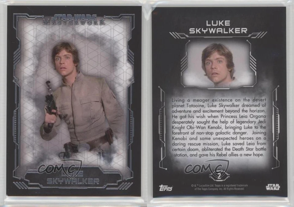 2016 Topps Star Wars Masterwork Luke Skywalker #2 2k3 - Image 3 of 3