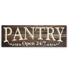 Pantry Open 24/7 Wall  Sign Brown Canvas Rustic farmhouse kitchen decoration new