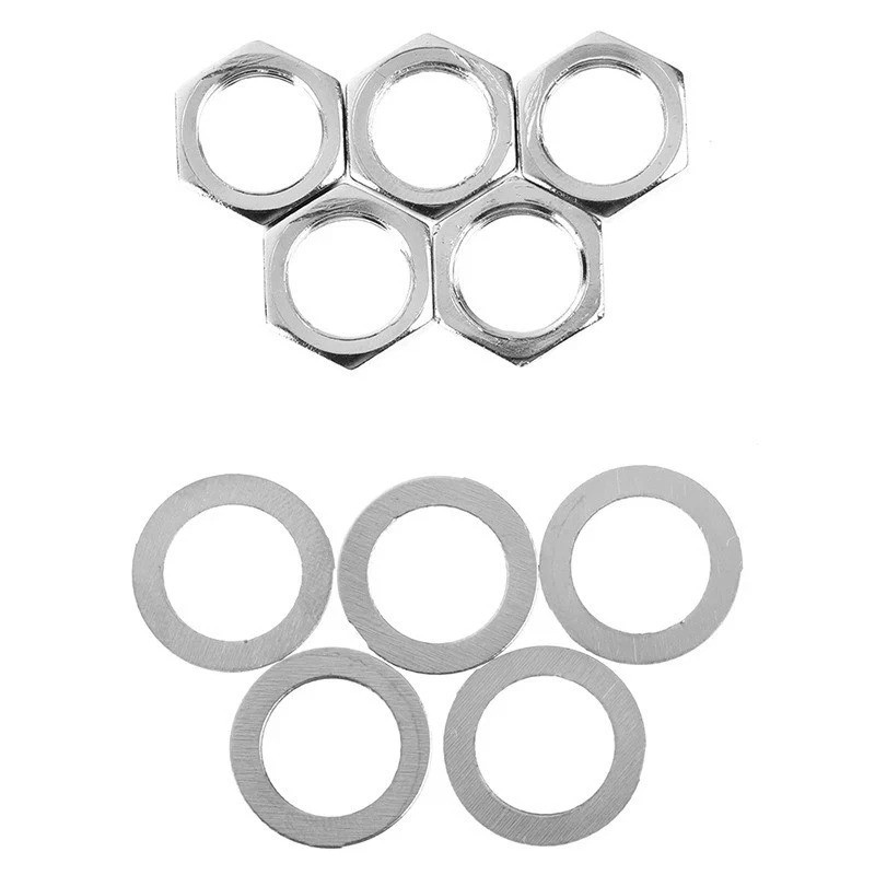 5Pcs Electric Guitar Output Input Jack Socket Nuts Washers Gaskets Part LK
